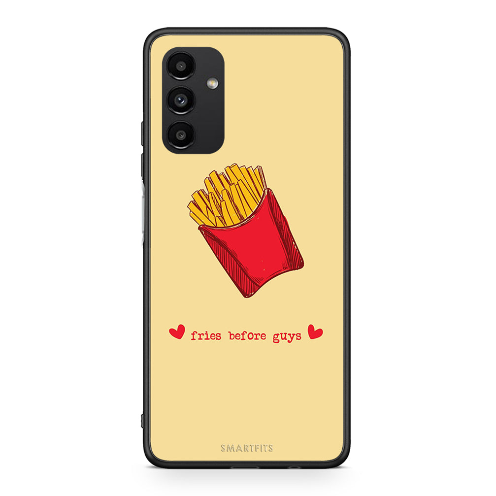 Samsung A04s Fries Before Guys Θήκη Αγίου Βαλεντίνου από τη Smartfits με σχέδιο στο πίσω μέρος και μαύρο περίβλημα | Smartphone case with colorful back and black bezels by Smartfits