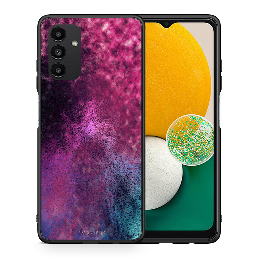 Θήκη Samsung A13 5G Aurora Galaxy από τη Smartfits με σχέδιο στο πίσω μέρος και μαύρο περίβλημα | Samsung A13 5G Aurora Galaxy case with colorful back and black bezels