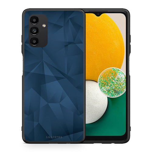 Θήκη Samsung A13 5G Blue Abstract Geometric από τη Smartfits με σχέδιο στο πίσω μέρος και μαύρο περίβλημα | Samsung A13 5G Blue Abstract Geometric case with colorful back and black bezels