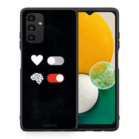 Thumbnail for Θήκη Αγίου Βαλεντίνου Samsung A13 5G Heart Vs Brain από τη Smartfits με σχέδιο στο πίσω μέρος και μαύρο περίβλημα | Samsung A13 5G Heart Vs Brain case with colorful back and black bezels
