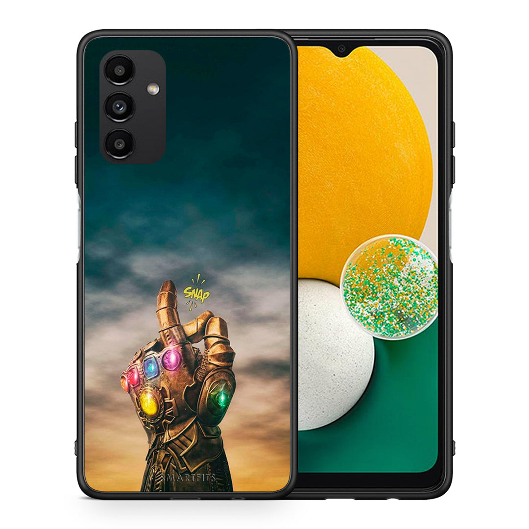 Θήκη Samsung A04s Infinity Snap από τη Smartfits με σχέδιο στο πίσω μέρος και μαύρο περίβλημα | Samsung A04s Infinity Snap case with colorful back and black bezels