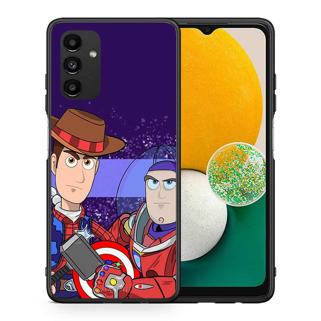 Θήκη Samsung A04s Infinity Story από τη Smartfits με σχέδιο στο πίσω μέρος και μαύρο περίβλημα | Samsung A04s Infinity Story case with colorful back and black bezels