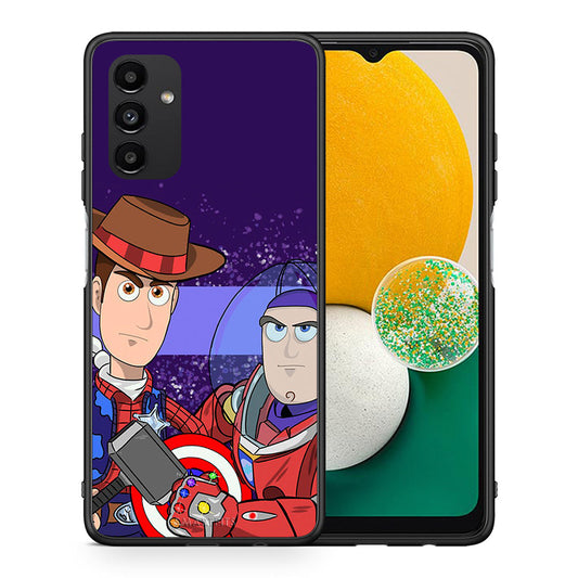 Θήκη Samsung A04s Infinity Story από τη Smartfits με σχέδιο στο πίσω μέρος και μαύρο περίβλημα | Samsung A04s Infinity Story case with colorful back and black bezels