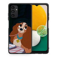 Thumbnail for Θήκη Αγίου Βαλεντίνου Samsung A13 5G Lady And Tramp 2 από τη Smartfits με σχέδιο στο πίσω μέρος και μαύρο περίβλημα | Samsung A13 5G Lady And Tramp 2 case with colorful back and black bezels