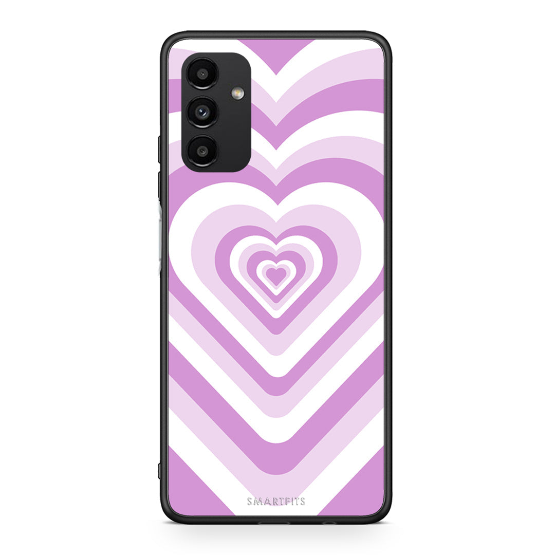 Samsung A13 5G Lilac Hearts θήκη από τη Smartfits με σχέδιο στο πίσω μέρος και μαύρο περίβλημα | Smartphone case with colorful back and black bezels by Smartfits