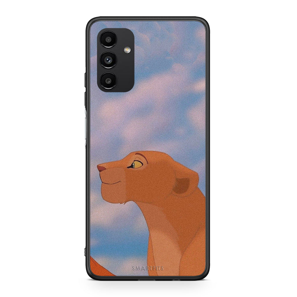 Samsung A13 5G Lion Love 2 Θήκη Αγίου Βαλεντίνου από τη Smartfits με σχέδιο στο πίσω μέρος και μαύρο περίβλημα | Smartphone case with colorful back and black bezels by Smartfits