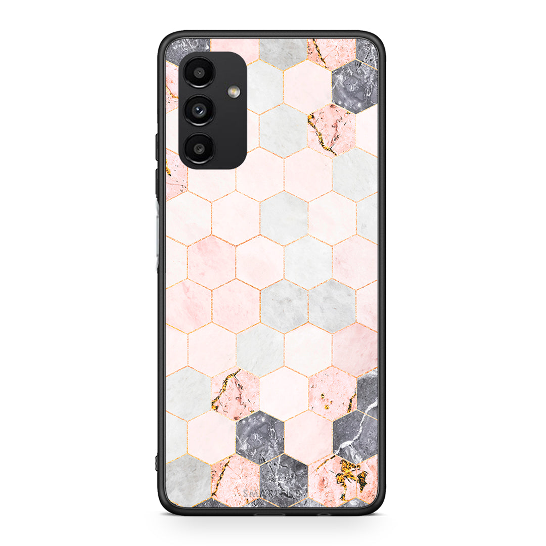 4 - Samsung A04s Hexagon Pink Marble case, cover, bumper