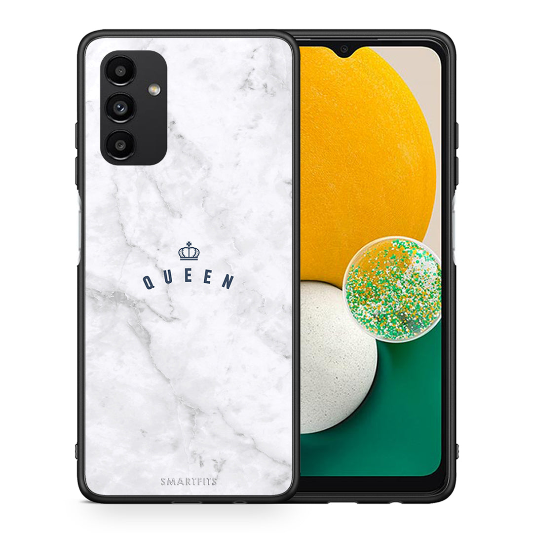 Θήκη Samsung A13 5G Queen Marble από τη Smartfits με σχέδιο στο πίσω μέρος και μαύρο περίβλημα | Samsung A13 5G Queen Marble case with colorful back and black bezels