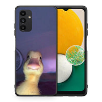 Thumbnail for Θήκη Samsung A04s Meme Duck από τη Smartfits με σχέδιο στο πίσω μέρος και μαύρο περίβλημα | Samsung A04s Meme Duck case with colorful back and black bezels