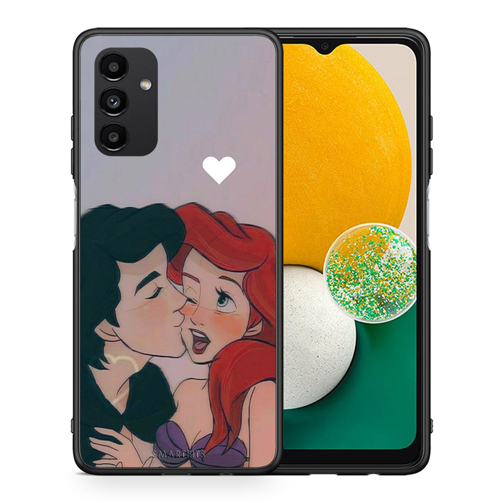 Θήκη Αγίου Βαλεντίνου Samsung A04s Mermaid Love από τη Smartfits με σχέδιο στο πίσω μέρος και μαύρο περίβλημα | Samsung A04s Mermaid Love case with colorful back and black bezels