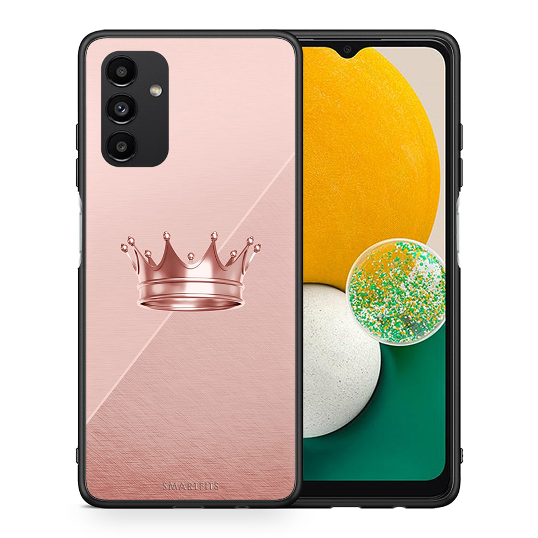 Θήκη Samsung A13 5G Crown Minimal από τη Smartfits με σχέδιο στο πίσω μέρος και μαύρο περίβλημα | Samsung A13 5G Crown Minimal case with colorful back and black bezels