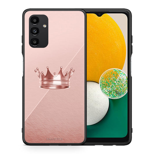 Θήκη Samsung A13 5G Crown Minimal από τη Smartfits με σχέδιο στο πίσω μέρος και μαύρο περίβλημα | Samsung A13 5G Crown Minimal case with colorful back and black bezels