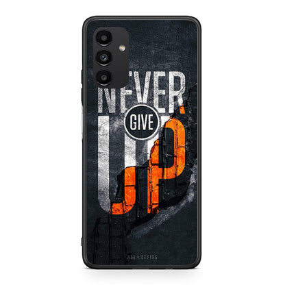 Samsung A13 5G Never Give Up Θήκη Αγίου Βαλεντίνου από τη Smartfits με σχέδιο στο πίσω μέρος και μαύρο περίβλημα | Smartphone case with colorful back and black bezels by Smartfits