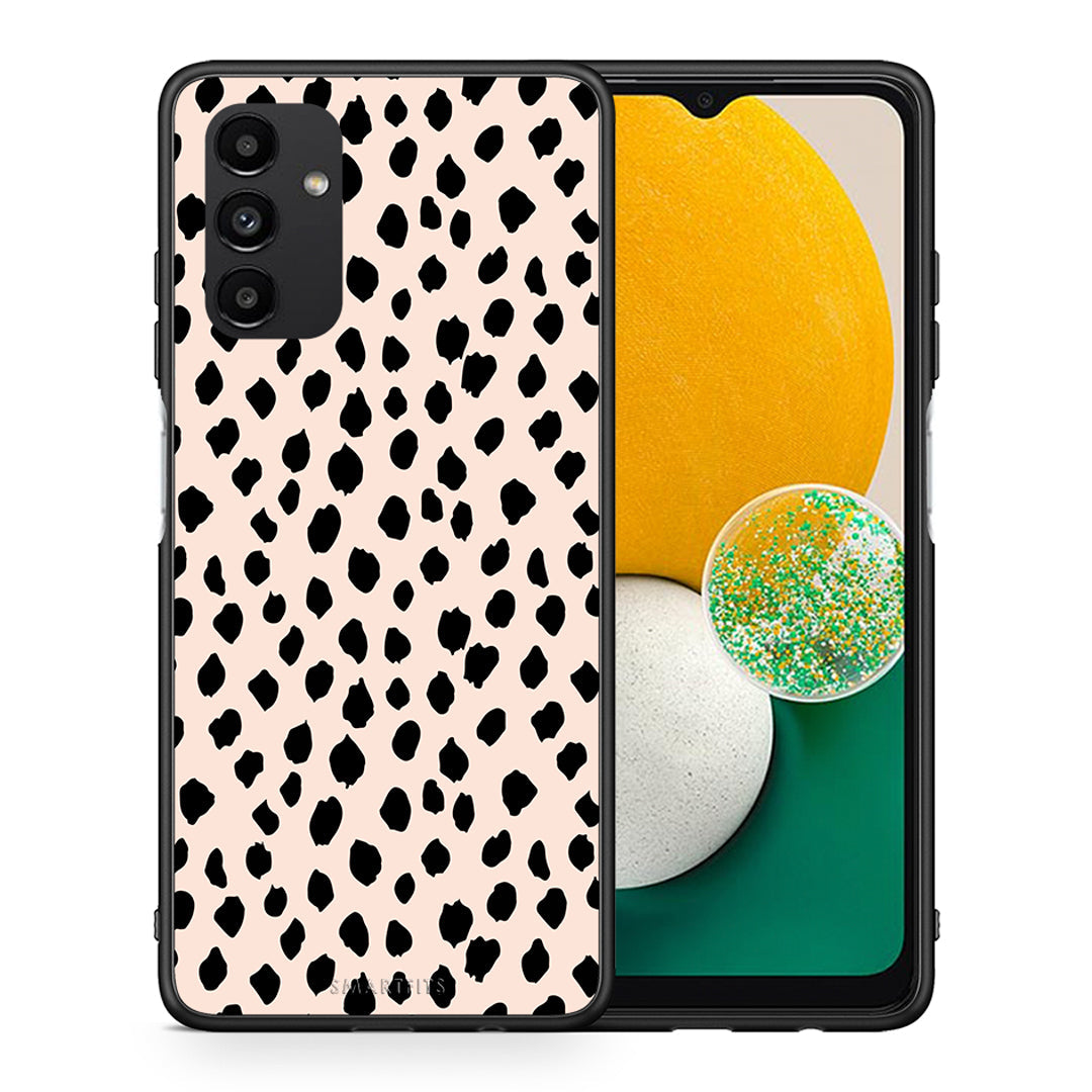 Θήκη Samsung A13 5G New Polka Dots από τη Smartfits με σχέδιο στο πίσω μέρος και μαύρο περίβλημα | Samsung A13 5G New Polka Dots case with colorful back and black bezels
