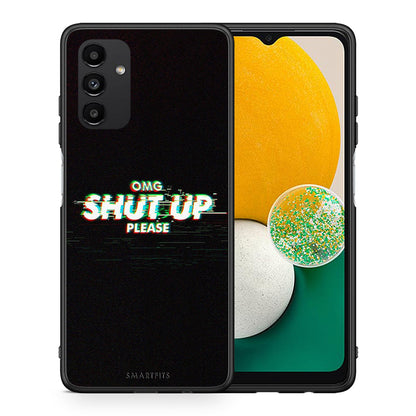 Θήκη Samsung A04s OMG ShutUp από τη Smartfits με σχέδιο στο πίσω μέρος και μαύρο περίβλημα | Samsung A04s OMG ShutUp case with colorful back and black bezels