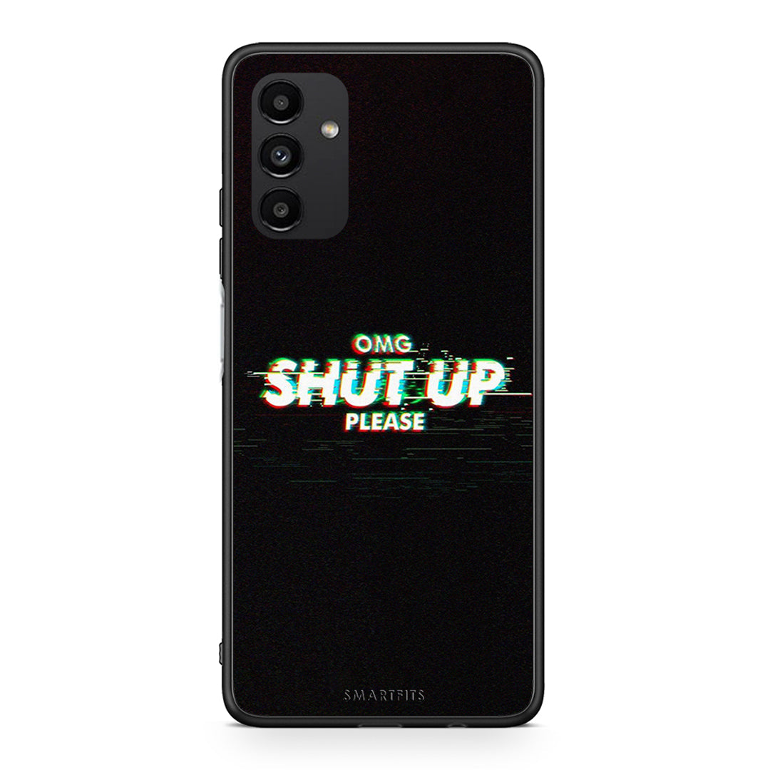 Samsung A04s OMG ShutUp θήκη από τη Smartfits με σχέδιο στο πίσω μέρος και μαύρο περίβλημα | Smartphone case with colorful back and black bezels by Smartfits