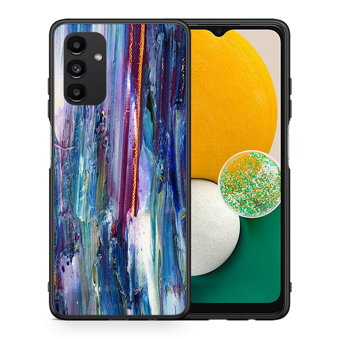 Θήκη Samsung A13 5G Winter Paint από τη Smartfits με σχέδιο στο πίσω μέρος και μαύρο περίβλημα | Samsung A13 5G Winter Paint case with colorful back and black bezels