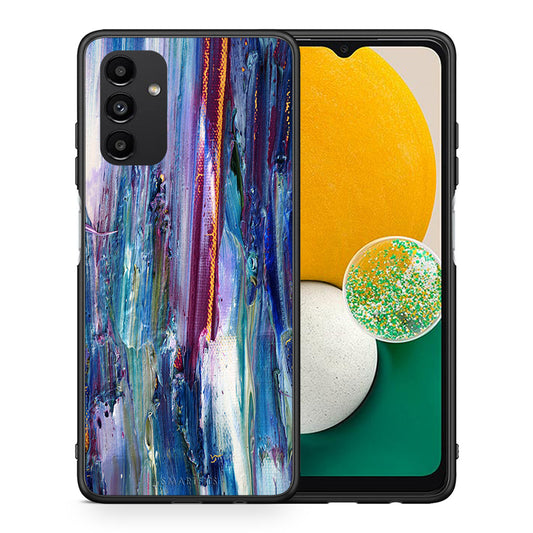 Θήκη Samsung A13 5G Winter Paint από τη Smartfits με σχέδιο στο πίσω μέρος και μαύρο περίβλημα | Samsung A13 5G Winter Paint case with colorful back and black bezels