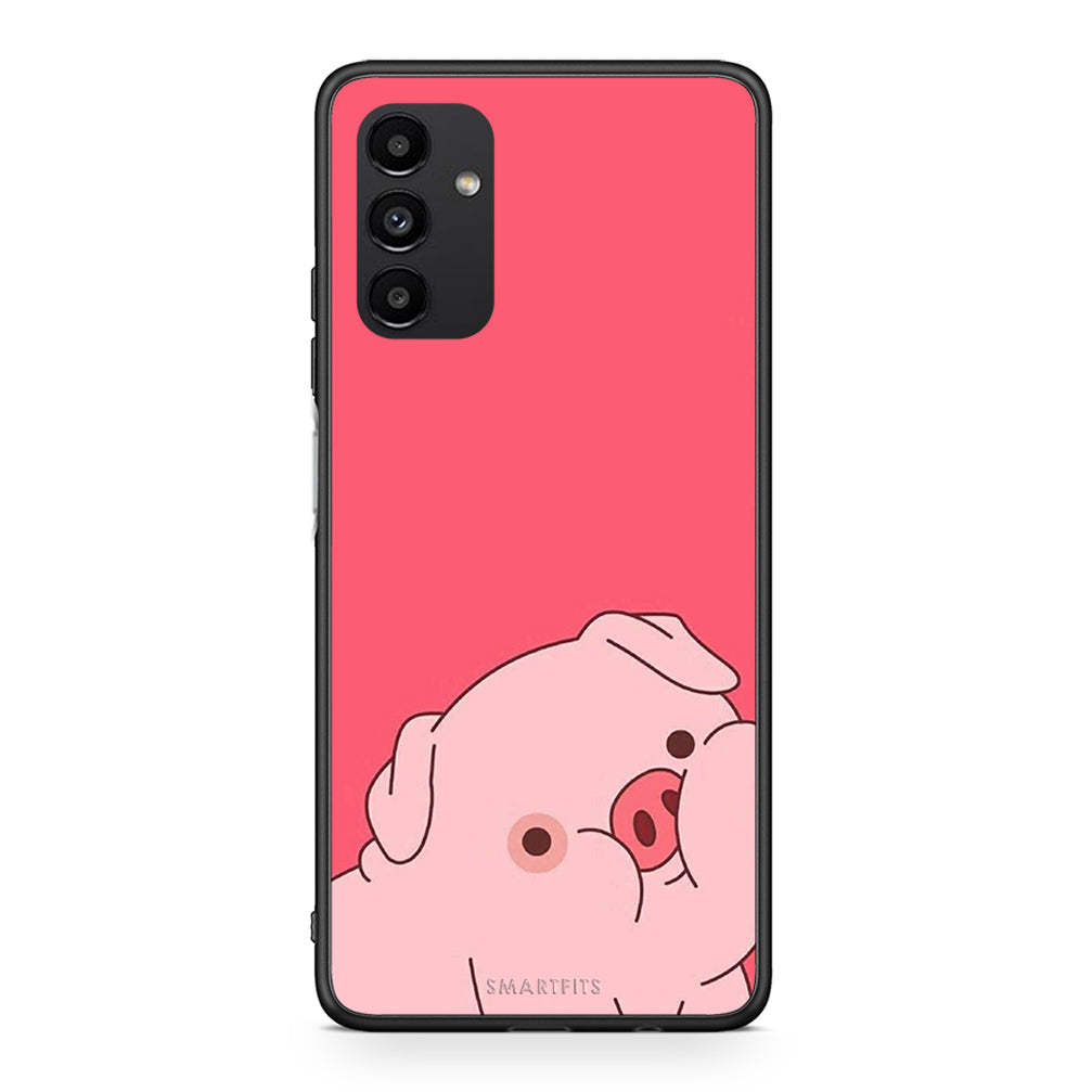 Samsung A13 5G Pig Love 1 Θήκη Αγίου Βαλεντίνου από τη Smartfits με σχέδιο στο πίσω μέρος και μαύρο περίβλημα | Smartphone case with colorful back and black bezels by Smartfits