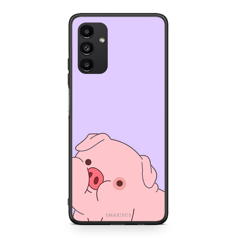 Samsung A13 5G Pig Love 2 Θήκη Αγίου Βαλεντίνου από τη Smartfits με σχέδιο στο πίσω μέρος και μαύρο περίβλημα | Smartphone case with colorful back and black bezels by Smartfits