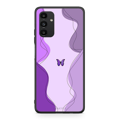 Samsung A04s Purple Mariposa Θήκη Αγίου Βαλεντίνου από τη Smartfits με σχέδιο στο πίσω μέρος και μαύρο περίβλημα | Smartphone case with colorful back and black bezels by Smartfits