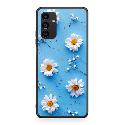 Samsung A04s Real Daisies θήκη από τη Smartfits με σχέδιο στο πίσω μέρος και μαύρο περίβλημα | Smartphone case with colorful back and black bezels by Smartfits