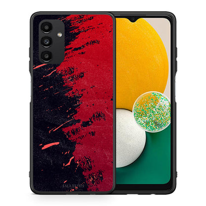Θήκη Αγίου Βαλεντίνου Samsung A13 5G Red Paint από τη Smartfits με σχέδιο στο πίσω μέρος και μαύρο περίβλημα | Samsung A13 5G Red Paint case with colorful back and black bezels