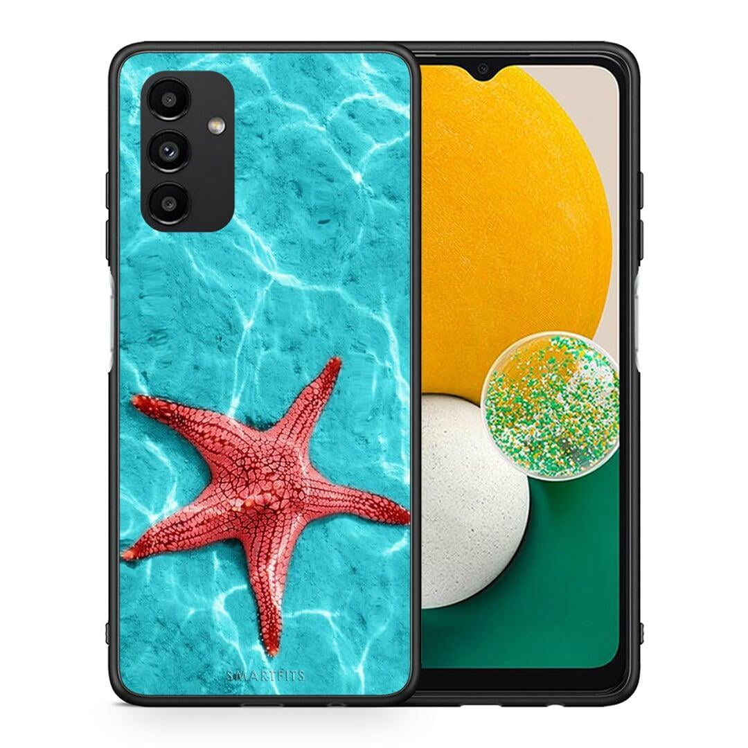 Θήκη Samsung A13 5G Red Starfish από τη Smartfits με σχέδιο στο πίσω μέρος και μαύρο περίβλημα | Samsung A13 5G Red Starfish case with colorful back and black bezels
