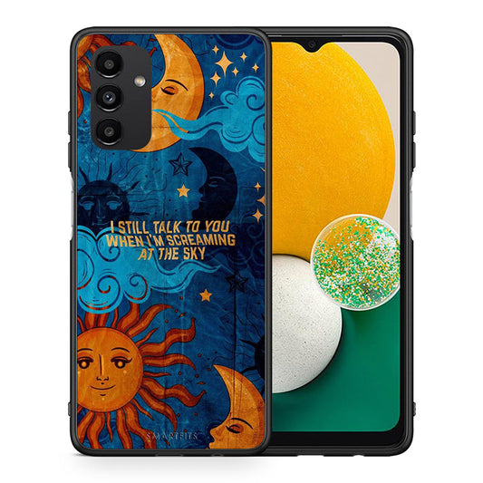 Θήκη Samsung A04s Screaming Sky από τη Smartfits με σχέδιο στο πίσω μέρος και μαύρο περίβλημα | Samsung A04s Screaming Sky case with colorful back and black bezels