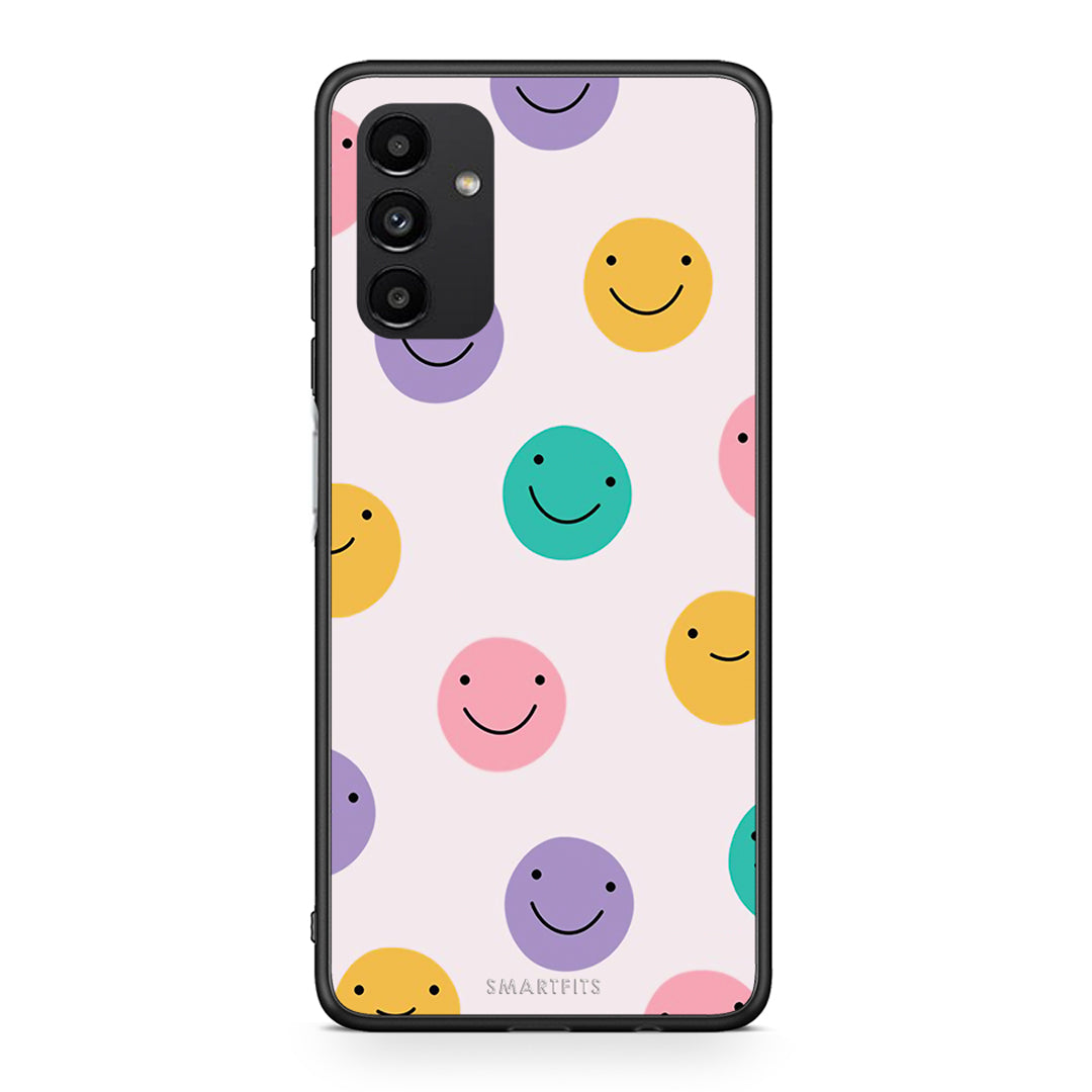 Samsung A04s Smiley Faces θήκη από τη Smartfits με σχέδιο στο πίσω μέρος και μαύρο περίβλημα | Smartphone case with colorful back and black bezels by Smartfits