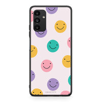 Thumbnail for Samsung A04s Smiley Faces θήκη από τη Smartfits με σχέδιο στο πίσω μέρος και μαύρο περίβλημα | Smartphone case with colorful back and black bezels by Smartfits
