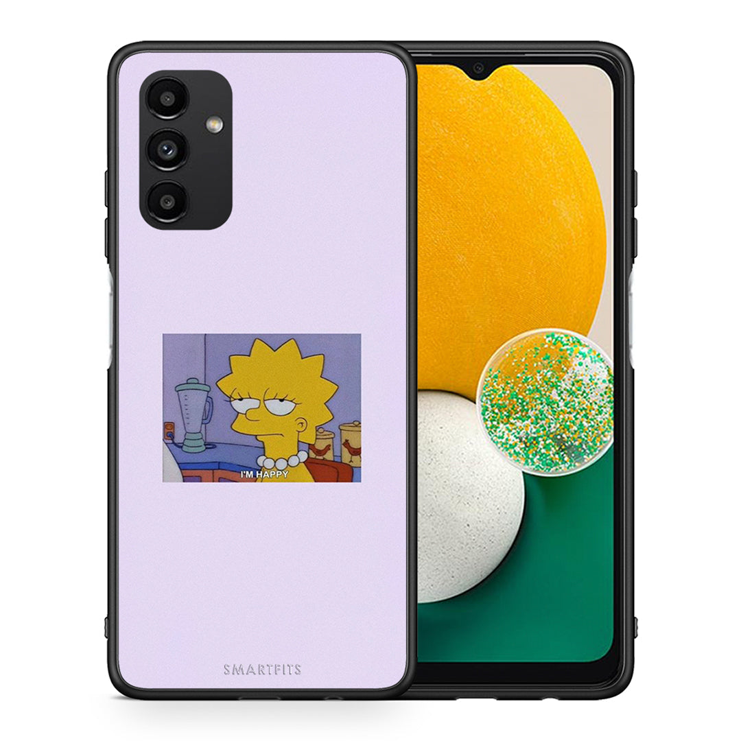 Θήκη Samsung A04s So Happy από τη Smartfits με σχέδιο στο πίσω μέρος και μαύρο περίβλημα | Samsung A04s So Happy case with colorful back and black bezels