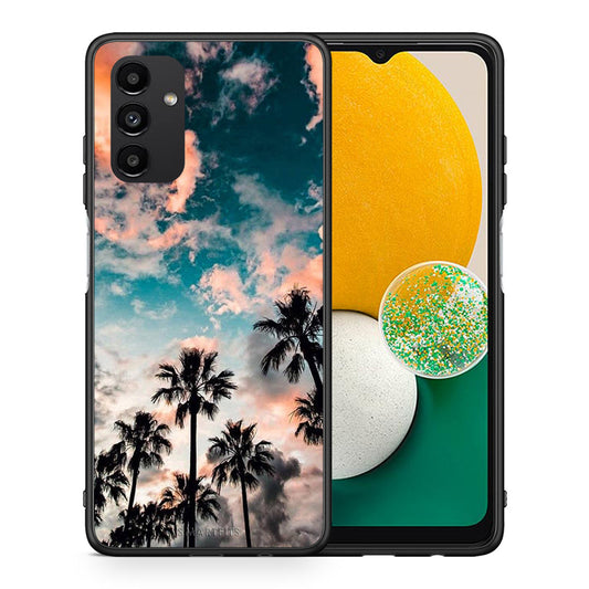 Θήκη Samsung A04s Sky Summer από τη Smartfits με σχέδιο στο πίσω μέρος και μαύρο περίβλημα | Samsung A04s Sky Summer case with colorful back and black bezels