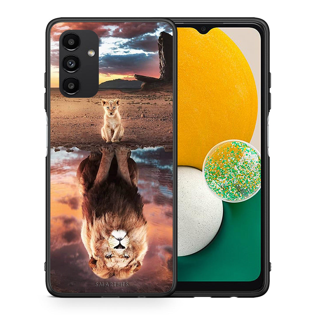 Θήκη Αγίου Βαλεντίνου Samsung A13 5G Sunset Dreams από τη Smartfits με σχέδιο στο πίσω μέρος και μαύρο περίβλημα | Samsung A13 5G Sunset Dreams case with colorful back and black bezels