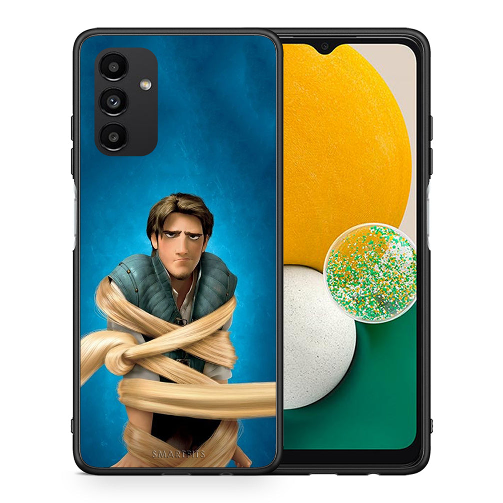 Θήκη Αγίου Βαλεντίνου Samsung A13 5G Tangled 1 από τη Smartfits με σχέδιο στο πίσω μέρος και μαύρο περίβλημα | Samsung A13 5G Tangled 1 case with colorful back and black bezels