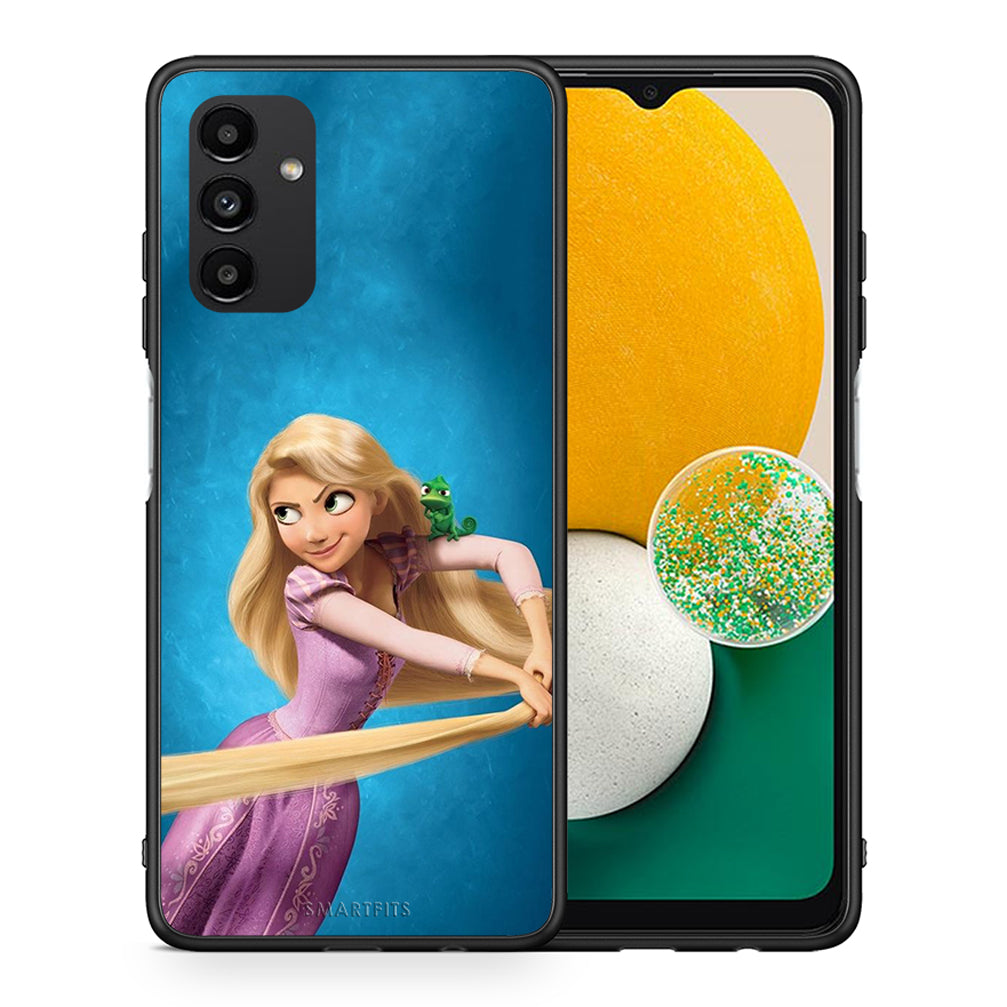 Θήκη Αγίου Βαλεντίνου Samsung A04s Tangled 2 από τη Smartfits με σχέδιο στο πίσω μέρος και μαύρο περίβλημα | Samsung A04s Tangled 2 case with colorful back and black bezels