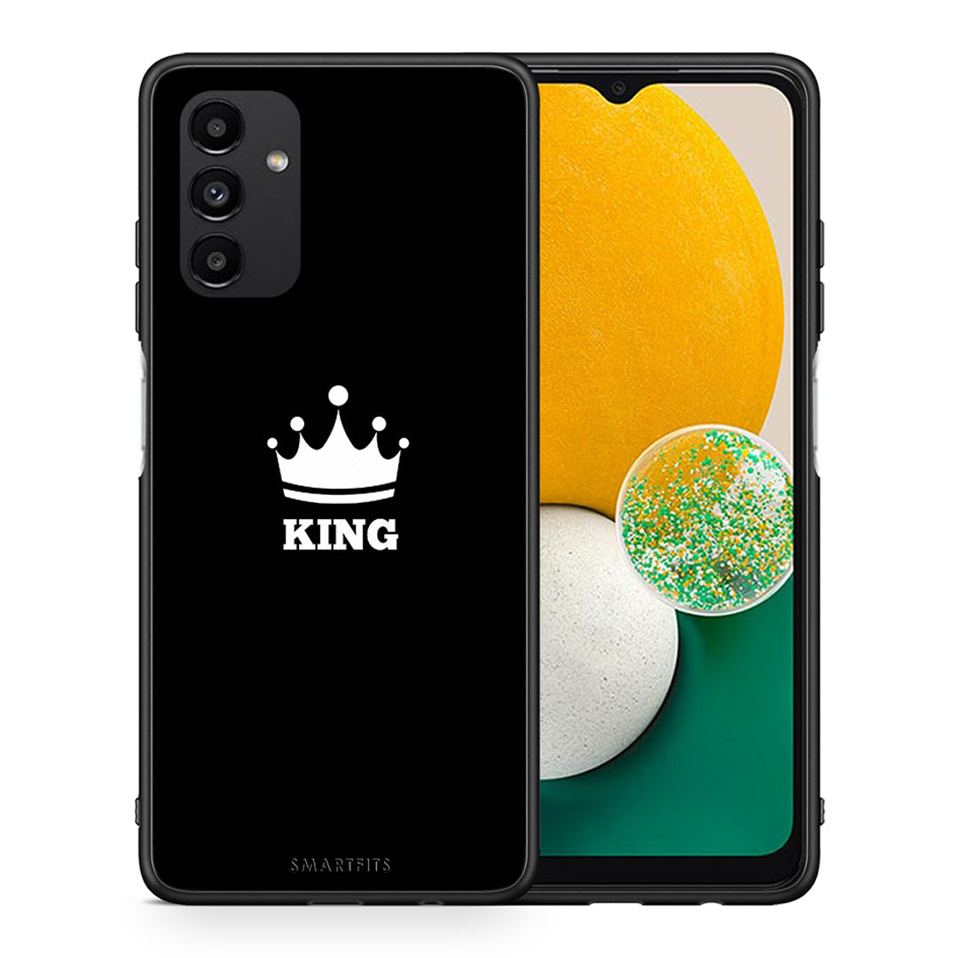 Θήκη Samsung A13 5G King Valentine από τη Smartfits με σχέδιο στο πίσω μέρος και μαύρο περίβλημα | Samsung A13 5G King Valentine case with colorful back and black bezels