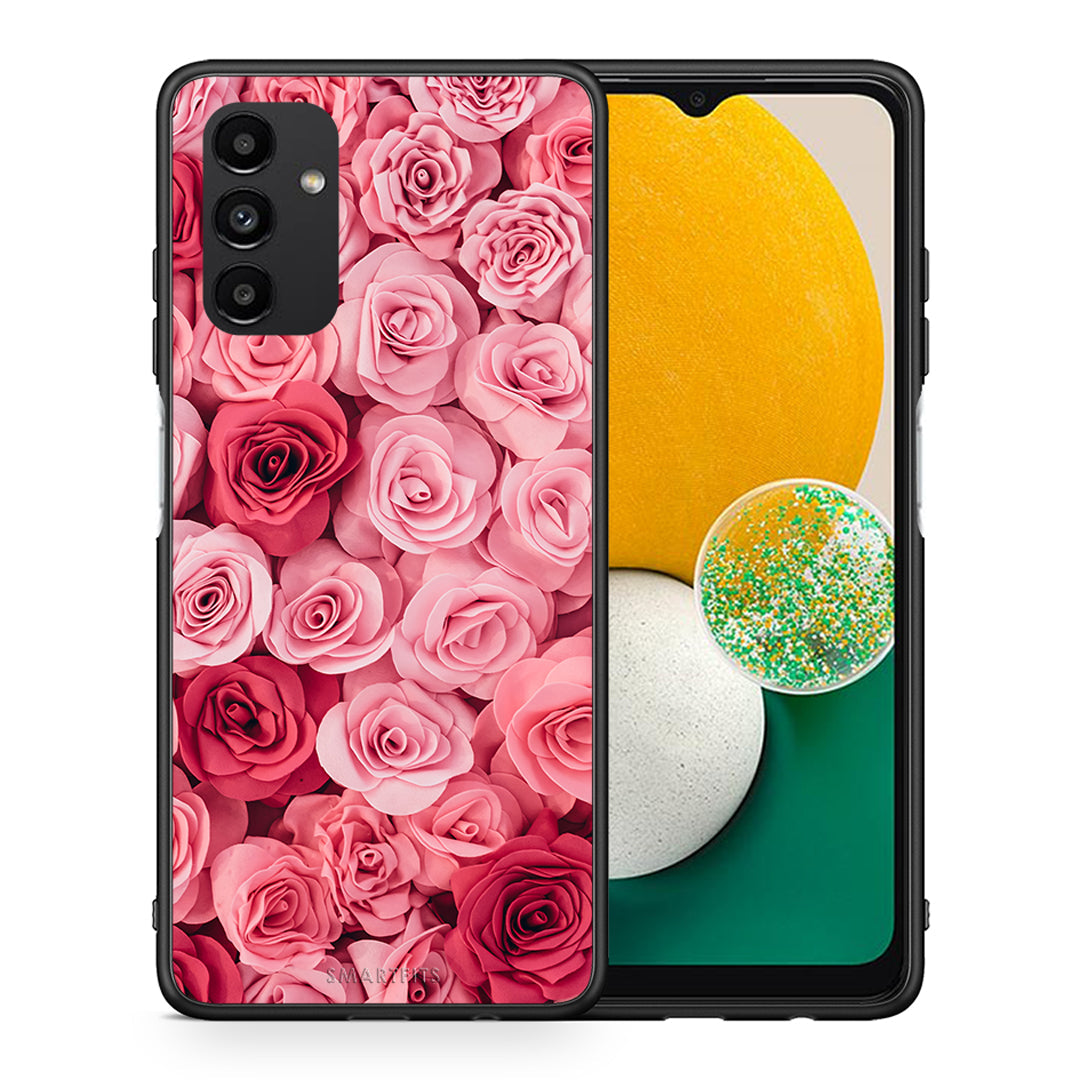 Θήκη Samsung A04s RoseGarden Valentine από τη Smartfits με σχέδιο στο πίσω μέρος και μαύρο περίβλημα | Samsung A04s RoseGarden Valentine case with colorful back and black bezels