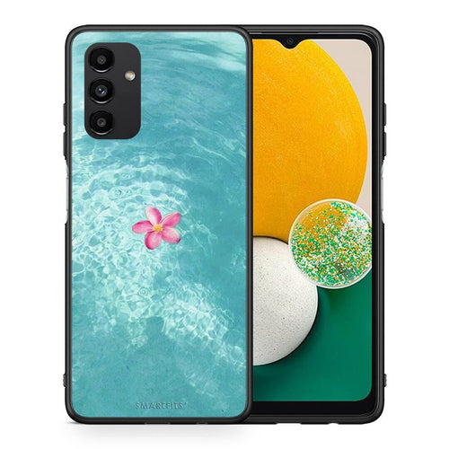 Θήκη Samsung A13 5G Water Flower από τη Smartfits με σχέδιο στο πίσω μέρος και μαύρο περίβλημα | Samsung A13 5G Water Flower case with colorful back and black bezels
