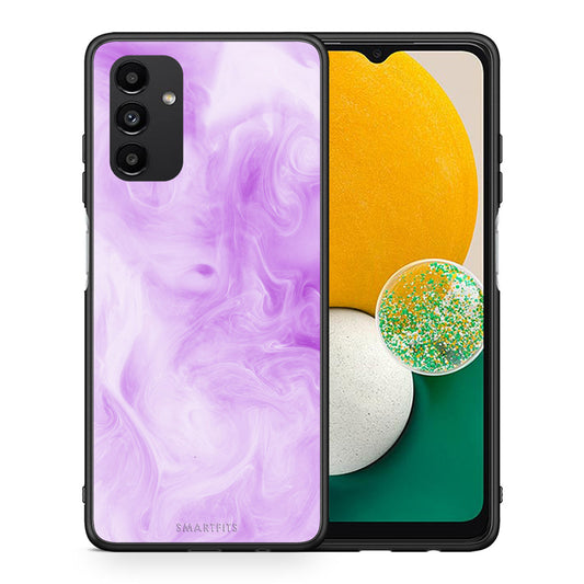 Θήκη Samsung A04s Lavender Watercolor από τη Smartfits με σχέδιο στο πίσω μέρος και μαύρο περίβλημα | Samsung A04s Lavender Watercolor case with colorful back and black bezels