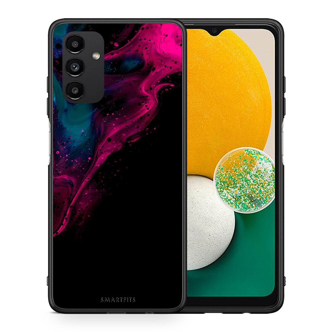 Θήκη Samsung A04s Pink Black Watercolor από τη Smartfits με σχέδιο στο πίσω μέρος και μαύρο περίβλημα | Samsung A04s Pink Black Watercolor case with colorful back and black bezels