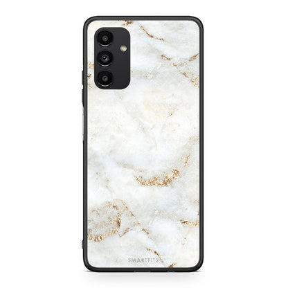 Samsung A13 5G White Gold Marble θήκη από τη Smartfits με σχέδιο στο πίσω μέρος και μαύρο περίβλημα | Smartphone case with colorful back and black bezels by Smartfits