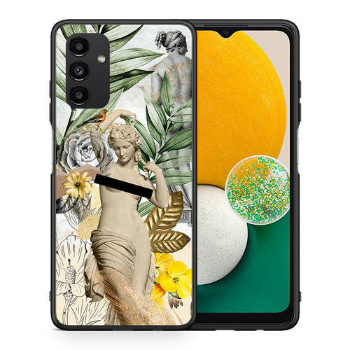 Θήκη Samsung A13 5G Woman Statue από τη Smartfits με σχέδιο στο πίσω μέρος και μαύρο περίβλημα | Samsung A13 5G Woman Statue case with colorful back and black bezels