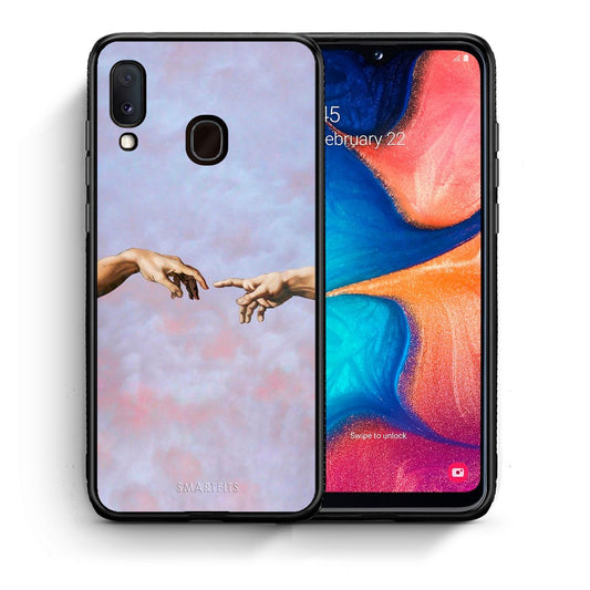 Θήκη Samsung Galaxy M20 Adam Hand από τη Smartfits με σχέδιο στο πίσω μέρος και μαύρο περίβλημα | Samsung Galaxy M20 Adam Hand case with colorful back and black bezels