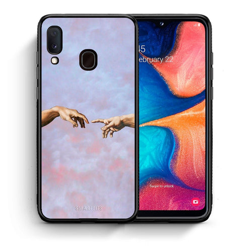 Θήκη Samsung Galaxy A30 Adam Hand από τη Smartfits με σχέδιο στο πίσω μέρος και μαύρο περίβλημα | Samsung Galaxy A30 Adam Hand case with colorful back and black bezels