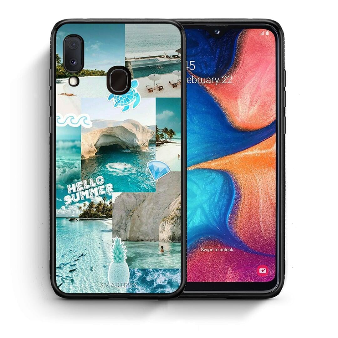 Θήκη Samsung A20e Aesthetic Summer από τη Smartfits με σχέδιο στο πίσω μέρος και μαύρο περίβλημα | Samsung A20e Aesthetic Summer case with colorful back and black bezels