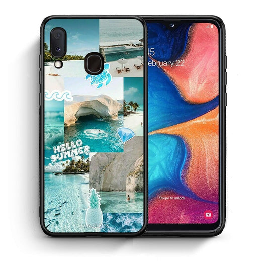 Θήκη Samsung A20e Aesthetic Summer από τη Smartfits με σχέδιο στο πίσω μέρος και μαύρο περίβλημα | Samsung A20e Aesthetic Summer case with colorful back and black bezels