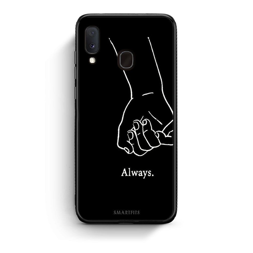 Samsung A20e Always & Forever 1 Θήκη Αγίου Βαλεντίνου από τη Smartfits με σχέδιο στο πίσω μέρος και μαύρο περίβλημα | Smartphone case with colorful back and black bezels by Smartfits