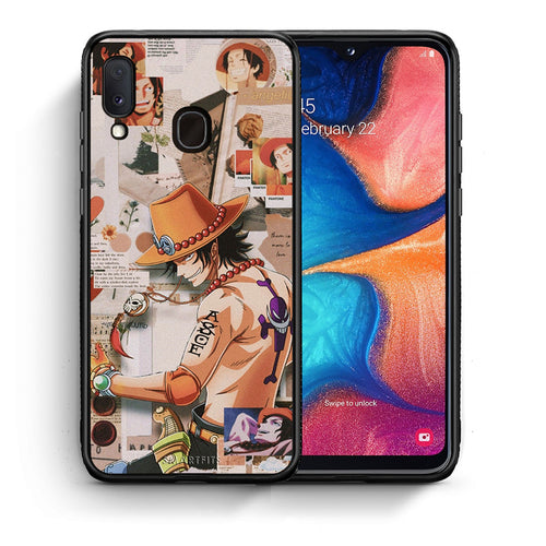 Θήκη Samsung Galaxy M20 Anime Collage από τη Smartfits με σχέδιο στο πίσω μέρος και μαύρο περίβλημα | Samsung Galaxy M20 Anime Collage case with colorful back and black bezels