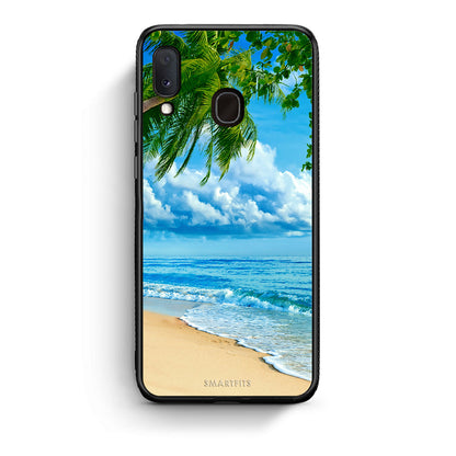 Samsung A20e Beautiful Beach θήκη από τη Smartfits με σχέδιο στο πίσω μέρος και μαύρο περίβλημα | Smartphone case with colorful back and black bezels by Smartfits
